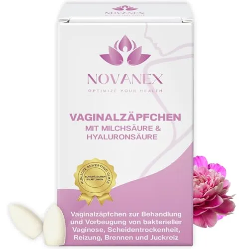 Vaginalzäpfchen mit Milchsäure & Hyaluronsäure – Feuchtigkeitsspendende Pflege für den Intimbereich, 10 Stück