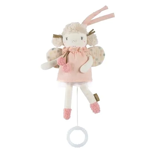 Fehn Mini-Spieluhr Fee – Kuscheltier & Einschlafhilfe: Aufzieh-Spieluhr mit sanfter Melodie „Schwanensee“ beruhigt in jeder Situation – für Babys und Kleinkinder ab 0+ Monaten