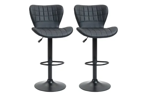 HOMCOM Barstuhl Kunstleder, Stahl, Schaumstoff in schwarz von HOMCOM