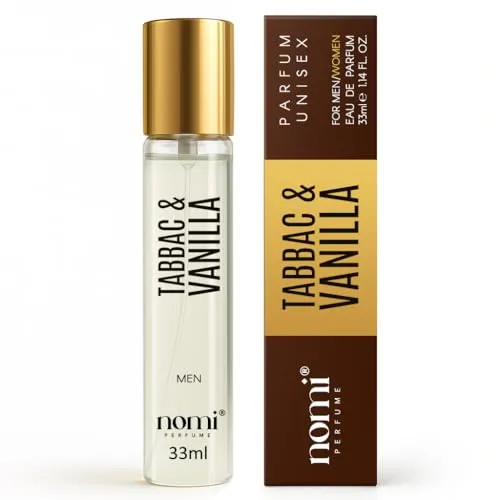 Nomi Perfume für Herren, 33 ml, (TABBAC & VANILLA) Eau de Parfum mit 20% Duftölen, Intensiver Duft für den modernen Mann