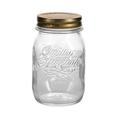 Bormioli Rocco Einmachgläser Quattro Stagioni von Bormioli | 12 teilig | Füllmenge 500 ml | Durchmesser 8,5 cm | Gesamthöhe 14 cm | Perfekt für ANTIPASTI & CO, Glas, Weiß, 12 x 500 ml