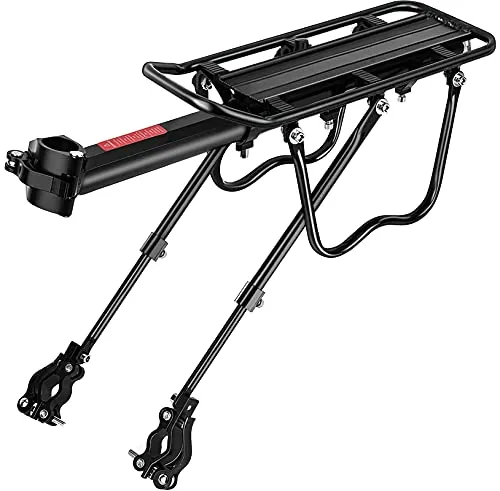 SPGOOD Fahrrad Gepäcktrager Set für 24-29 Zoll Fahrräder - Robuster Aluminium-Gepäckträger mit Schnellverschluss und Reflektor für erhöhte Sicherheit. Ideal für eine Tragfähigkeit von bis zu 100 kg und einfache Montage.
