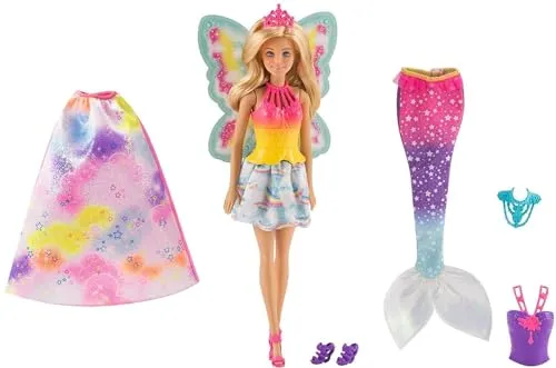 Mattel Barbie FJD08 Dreamtopia Regenbogen-Königreich 3-in-1 Fantasie Puppe Geschenkset
