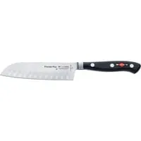 Premier Eurasia Santoku Kullenschliff 14cm - Hochwertiges Küchenmesser - Geschirr: Edelstahlmesser mit Kullenschliff für müheloses Schneiden von Gemüse, Fleisch und Fisch, ideal für präzises Arbeiten in der Küche.