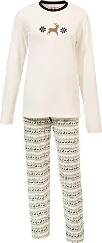 REDBEST Schlafanzug Single-Jersey Creme/braun Größe 36