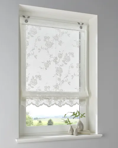 Raffrollo Ösenrollo Florence Rose 80 x 130 cm von Kutti Heimtextilien