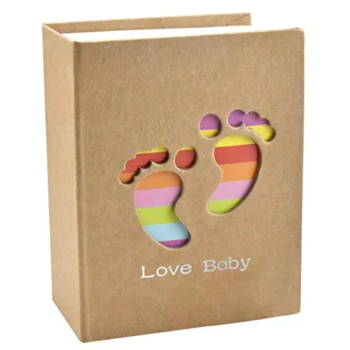 Fotoalbum Einsteckalbum 6 X 4, Potoalbum Klein 100 Fotos Fotobuch Weiße Seiten Fotoalben Liebe für Hochzeit, Kinder, Baby Mädchen