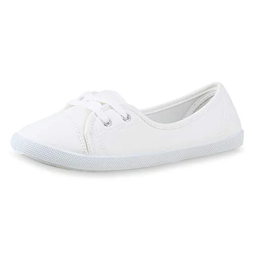 Giralin Sportliche Damen Ballerinas Bequeme Flats Basic 137700 Weiss Total 42