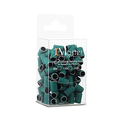 JCMASTER® 100x Premium Nagelfräser Schleifhülsen, Grob 80 Schleifbänder, Maniküre/Pediküre/Hornhaut, Fusspflege, ●Inkl Ebook● ≫+Series≪