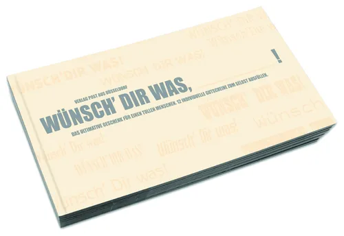 Post aus Düsseldorf, Wünsch Dir was, blanko zum selber ausfüllen, Gutscheinbuch