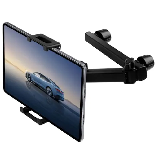 Romon Tablet Halterung Auto, Auto Halter Kopfstütze Halterungen Kopfstützenhalter Autohalterung Ausziehbare Universal 360° Drehung KFZ-Kopfstützenhalterung für Tablets/Smartphone und 4,7-13