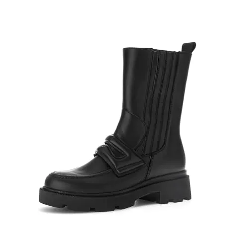Gabor Damen Chelsea Boots mit Wechselfußbett, schwarz, 40 EU - Stylische Chelsea Boots für Damen, ausgestattet mit einem Wechselfußbett und moderater Mehrweite (G). Ideal für den Alltag, mit hochwertigem Obermaterial und rutschfester PU-Sohle.