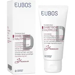 Eubos Diabetische Haut Pflege Handcreme - Handcreme speziell für diabetische Haut, mit MicroSilver zur Hautreparatur und Ectoin® zum Schutz vor Hautalterung. Ideal für gepflegte, glatte Hände.