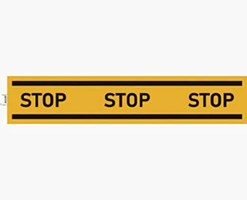 Exacompta 67025E Stopp Klebeband 100x20cm Gelb aus UV-beständigem PVC Hinweisschild Schilder Warnhinweis Sticker Aufkleber Türschild