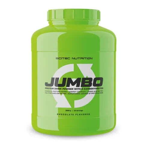 Scitec Jumbo 3520g - Nahrungsreiche Unterstützung für Muskelaufbau - Scitec Jumbo ist ein kraftvoller Mahlzeitenersatz mit 50g hochwertigem Protein pro Portion. Ideal für alle, die ihre Nährstoffzufuhr für Muskelwachstum optimieren möchten. Genießen Sie es in verschiedenen Geschmacksrichtungen!