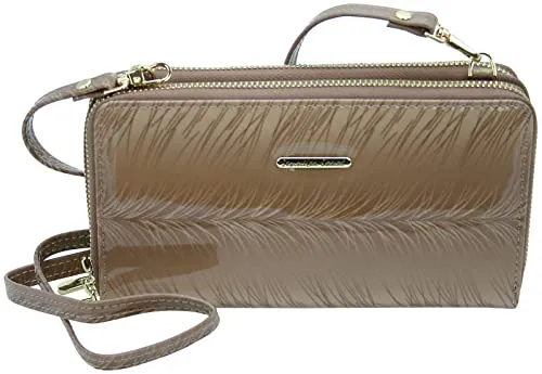 Jennifer Jones Echt Leder Handtasche mit Handyfach – 2in1 Umhängetasche mit RFID-Schutz - Praktische Umhängetasche und Geldbörse in einem – ideal für unterwegs! Mit abnehmbarem Schultergurt und sicherem Smartphone-Fach bis 6,7