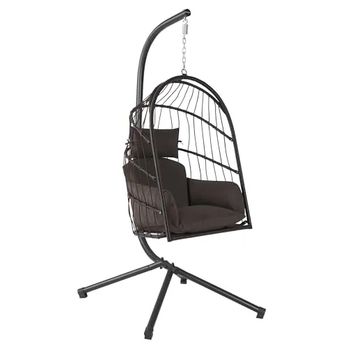 HinHocker Hängesessel mit Gestell | Braun | Indoor & Outdoor - Erleben Sie schwebenden Komfort mit dem HinHocker Hängesessel. Ideal für drinnen und draußen, lässt sich der Hängesessel platzsparend verstauen und bietet eine stabile Konstruktion für entspannte Momente.