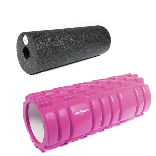 Sporttrend 24® Faszienrolle mit Noppen Pink + Faszienrolle 15cm | Massagerolle