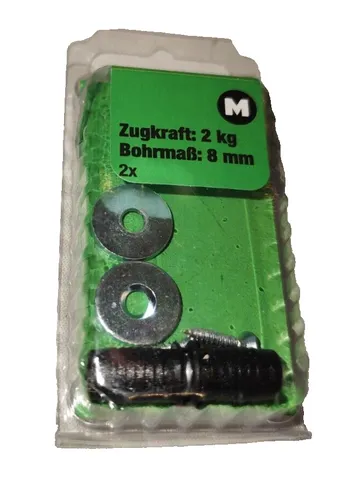 Magnetschnäpper Einbohr 8 mm 2 Stück mit Schrauben Türmagnet Schrankmagnet 2 Kg