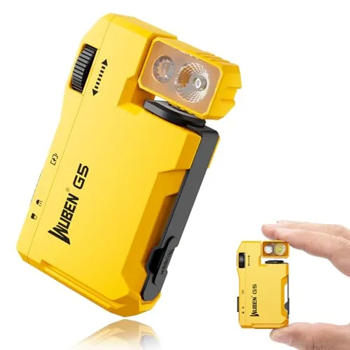 WUBEN G5 Taschenlampe LED Aufladbar, Mini EDC Taschenlampe Klein Sehr Hell | 400 Lumen LED Taschenlampe mit Dual Light Sources mit RGB Licht, Taschenlampe USB C Flashlight für Camping, Outdoor, Notfall