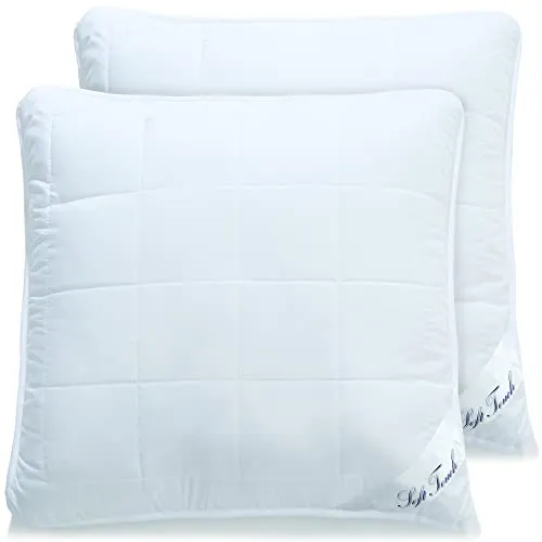 aqua-textil Kopfkissen 2er Set 80 x 80 cm Reißverschluss Nackenkissen je 1300g klimaregulierend Oeko-TEX