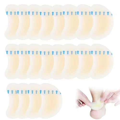 Stück Blasenpflaster, Blister Pads Gel Pflaster für Fuß Schutz, Unsichtbare und Wasserdicht Hydrokolloid Patch, Linderung von Reibungsschmerzen Zehen,Vorfuß,Ferse 20