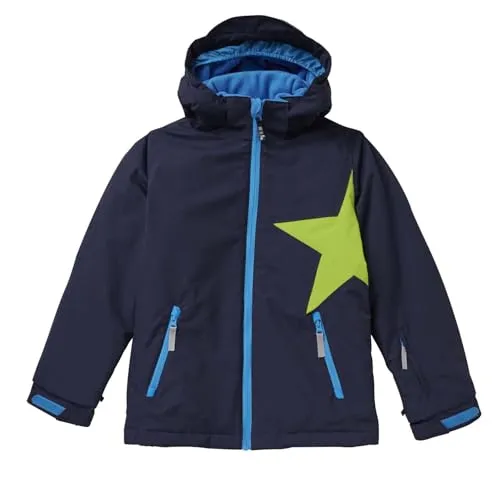 JAKO-O Winterjacke Skijacke Kinder Jungen Mädchen Marine, 116/122 - Wasser- und winddichte Skijacke mit kuscheligem Microfleece-Futter. Ausgestattet mit praktischen Taschen und abnehmbarer Kapuze für optimalen Komfort beim Spielen im Schnee.