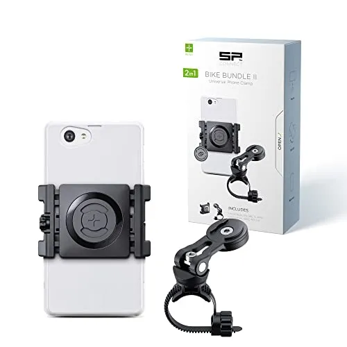 SP CONNECT Bike Bundle Universal Clamp SPC+ - Kfz-Handyladestationen - MagSafe-kompatible, stoßfeste Handyhalterung für Fahrräder, werkzeuglose Montage und individuelle Winkeleinstellung für maximale Sicherheit.
