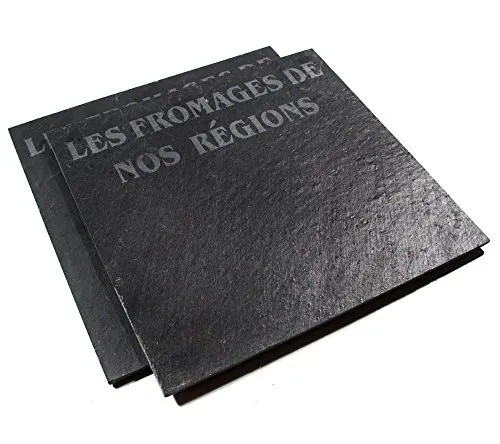 2er Set quadratische Schieferplatten 25 x 25 cm, hochwertig verarbeitet. Tischsets aus Schiefer mit Schriftzug. Serviertablett, Schiefertablett, Platzteller, Untersetzer, Platzmatten, Tischmatten