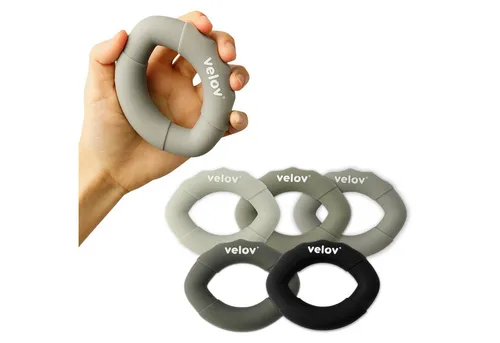 velov Handmuskeltrainer Fingertrainer aus Silikon für Griffkraft 5er Set Fingerexpander, Handtrainer mit Widerstand, Grip Strength