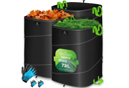 KESSER® Pop-Up-Gartensack 3x 73L Set in schwarz von Kesser