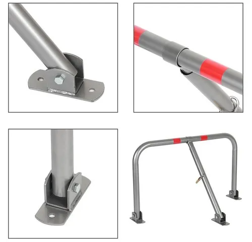 Melko Klappbarer Absperrpfosten für Parkplatzsperre 80CM - Absperrpfosten aus robuster Stahlkonstruktion mit abschließbarem Vorhängeschloss. Ideal zum Schutz Ihres privaten Parkplatzes vor Falschparkern. Reflektorstreifen sorgen für Sichtbarkeit bei Dunkelheit.