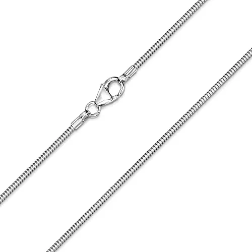 Materia Damen Schlangenkette Silber 925 - Edle Halskette - Elegante Schlangenkette aus 925 Sterling Silber, rhodiniert für langanhaltenden Schutz. Verfügbar in 11 Längen, perfekt für jeden Anlass.