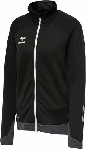 Hummel hml LEAD WOMEN POLY ZIP JACKET BLACK XS - Funktionsjacke aus leichtem Polyester mit BEECOOL Feuchtigkeitsmanagement, ideal für Sport und Freizeit. Mit durchgehendem Reißverschluss und praktischen Seitentaschen für optimalen Komfort.