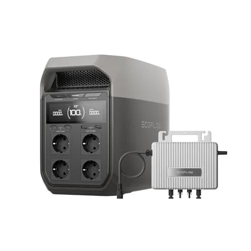 EcoFlow Delta 3 tragbare Powerstation 1024Wh - Vielseitige Powerstation mit 800W Mikro-Wechselrichter, ideal für Zuhause und unterwegs. Schnellladung in nur 30 Minuten auf 70%, perfekt für Camping und Reisen.