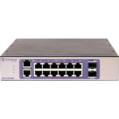 Extreme Networks 210-12t-GE2 Gigabit Ethernet (10/100/1000) Bronze, Violett - Netzwerk-Switch (Management, L2, Gigabit Ethernet (10/100/1000))