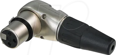 REAN RC3FR - XLR Kabelbuchse 3-polig gewinkelt, vernickeltes Gehäuse