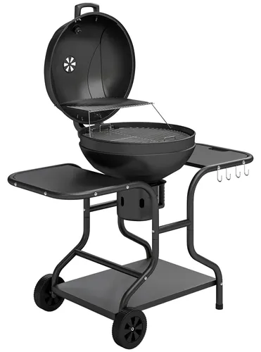 Holzkohle-Kugelgrill 54 cm mit praktischen Seitentischen
