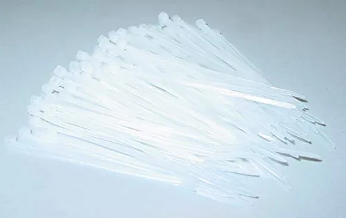 100Stück, 100mm x 2,5mm, Kabelbinder, weiß natur, 10cm lang, KB1