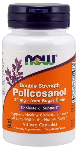 Now Foods Policosanol 20 mg Kapseln (90 veg. Kapseln) - Nahrungsergänzungsmittel zur Unterstützung gesunder Cholesterinwerte mit 20 mg Policosanol pro Kapsel, kombiniert mit Artischocke und Mariendistel für eine gesunde Leberfunktion.