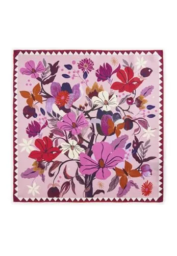 CODELLO Women Nicki Silk Flowers Pink 53x53CM - Eleganter Damen-Schal aus seidigem Material mit floralen Motiven, perfekt für jedes Outfit und ideal für stilvolle Akzente.
