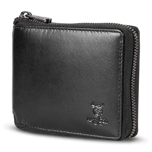 MATADOR Herren Geldbörse Leder #BADALONA - Elegante Herren-Geldbörse aus handgefertigtem Echtleder mit RFID Blocker, 9 Kartenfächern und edler Geschenkbox – ideal als Geschenk für jeden Anlass.