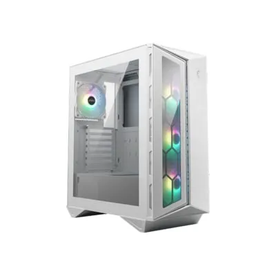 MSI MPG GUNGNIR 110R WHITE - Mid-Tower PC Gehäuse mit gehärtetem Glas, optimaler Luftstrom und 4x 120mm ARGB Lüfter für beeindruckende Kühlung und RGB-Beleuchtung