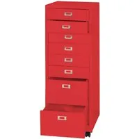 Proregal Rollcontainer 115x40x41 cm mit 8 Schubladen in Rot - Praktischer Rollcontainer mit 8 geräumigen Schubladen für eine optimale Organisation im Büro. Dank der Rollen ist er mobil und sicher fixierbar – ideal für flexibles Arbeiten.