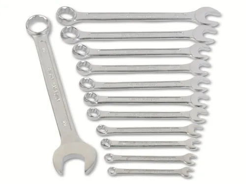 BRÜDER MANNESMANN Gabel- / Ringschlüsselsatz 130-12, 12-teilig - 12-teiliges Set aus Gabel- und Ringschlüsseln, ideal für präzise Schraubarbeiten in Haushalt und Werkstatt. Doppelgrößen für vielseitige Anwendung.