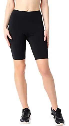 Bellivalini Damen Kurze Leggings aus Bio-Baumwolle BLV50-185 (Schwarz, S)
