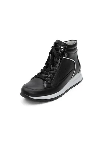 VITAFORM Sneaker Damen Weite H aus Softnappaleder schwarz, 39 - Bequemer Sneaker mit flexibler, rutschhemmender Sohle für optimalen Komfort. Der dezente Reißverschluss sorgt für einfaches An- und Ausziehen. Ideal für einen angenehmen Tragekomfort, auch bei besonderen Fußformen.