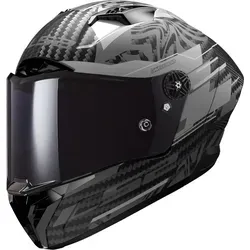 LS2 Motorradhelm FF805 Thunder GP Polar Carbon Helm - Motorradhelm mit Notfallsystem-Polsterung (EQRS) für optimale Sicherheit. Leicht, aerodynamisch und aus 100% Kohlefaser für maximale Widerstandsfähigkeit und hervorragende Sicht.