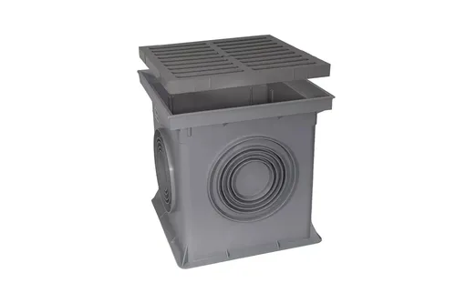 Marley Einlaufschacht + Einlaufrost 300x300mm - Rohre – 2-teiliges, begehbares Set aus robustem Kunststoff, ideal für Oberflächenwasserableitung und langlebig in deutscher Qualität.