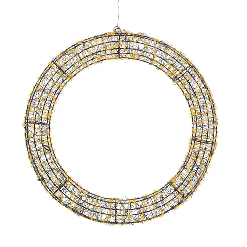 Kaemingk Dekokranz Lumineo LED-Kranz Metall schwarz, IP44